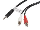 LANBERG Minijack 3,5mm (M) 3 PIN na 2x RCA (CINCH) (M) kabel 1,5m