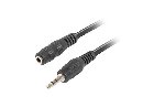 LANBERG Minijack 3.5mm M / F 3 PIN kabel 5m, černý