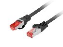 LANBERG Patch kabel CAT 6 S-FTP, AWG 26/7, LSZH, měď, černý, 0,25m