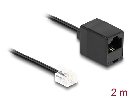 Delock Telefonní kabel ze zástrčky RJ11 na zásuvku RJ45, černý 2 m