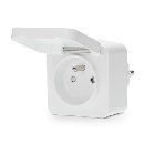 Nedis WIFIPO130EWT - WiFi Chytrá Zásuvka | IP44 | Typ E (CEE 7/6)| -10 - 55 °C | Android / IOS | Bíl