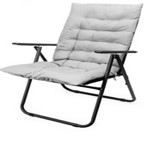 PLATINET KEPMINGOVÁ ŽIDLE POLOHOVATELNÁ 62X45X102 CM ČERNÁ+PLATINET MATRACE NA KEMPINGOVOU ŽIDLI 105