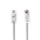 Nedis CSGL41800WT30 - Satelitní a Anténní Kabel | F zástrčka - IEC (Koax) Zástrčka | 75 Ohm | Dvojit