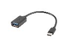 LANBERG USB-C(M) 2.0->USB-A(F) ADAPTER CABLE 15CM OTG BLACK